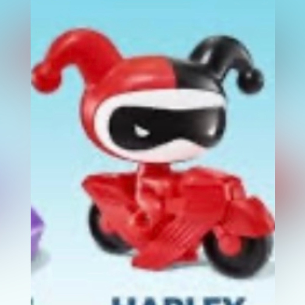 Harley Quinn Red and Black Action Figure Motorcycle Sonic Collectible